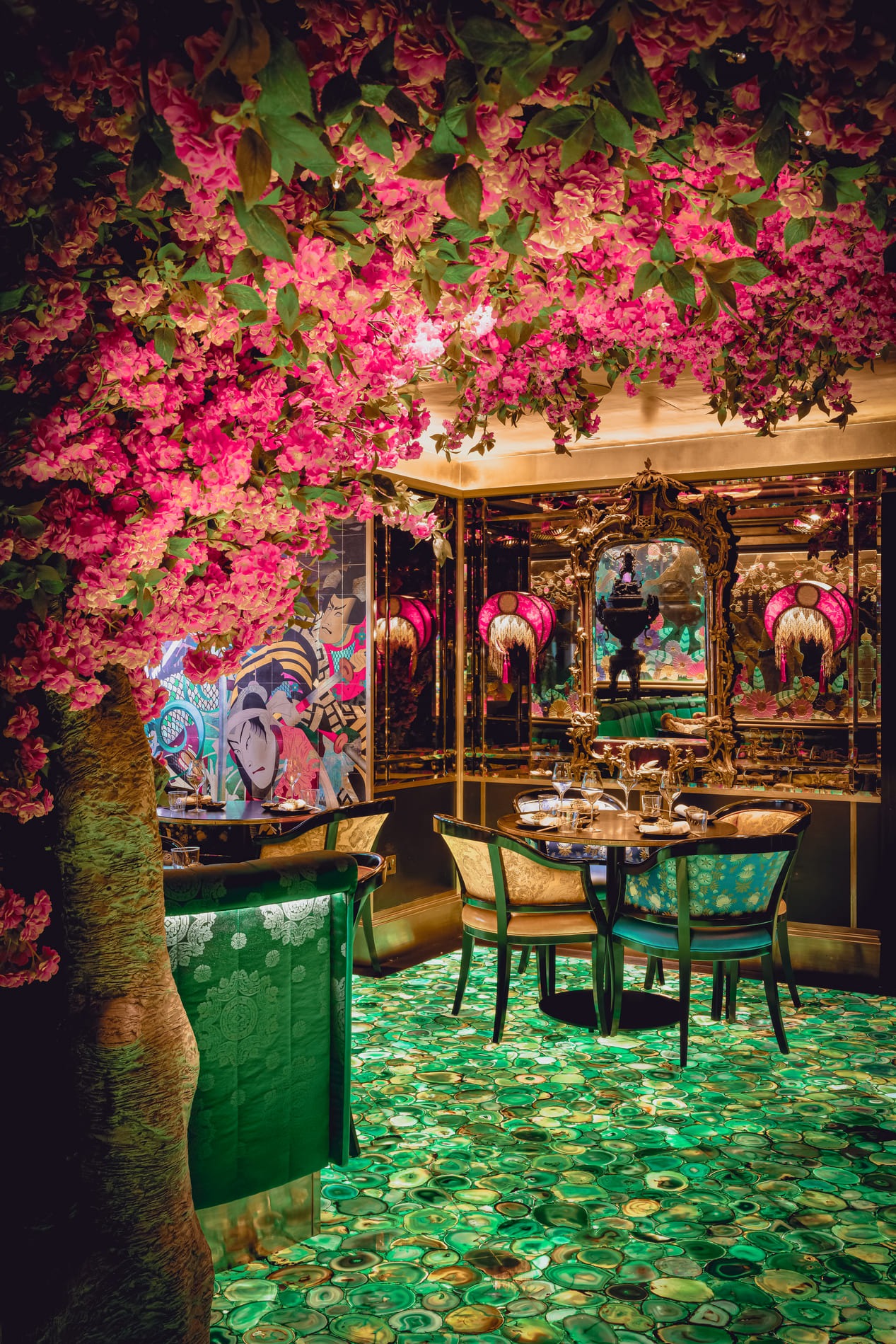 Private dining room at The Ivy Asia Chelsea in London.