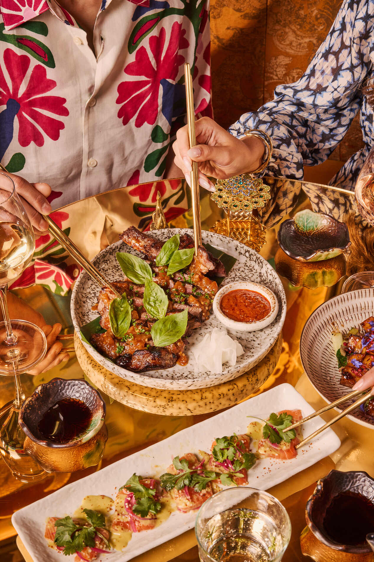 Sharing plates at THe Ivy Asia Cardiff.